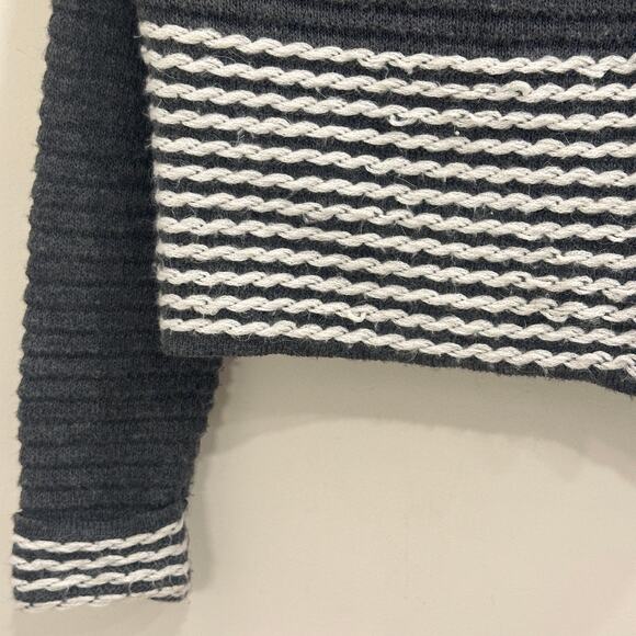 Mary Firenze Anthropologie Gray White Stripe Wool Mohair Blend Wrap Cardigan S - Picture 5 of 9